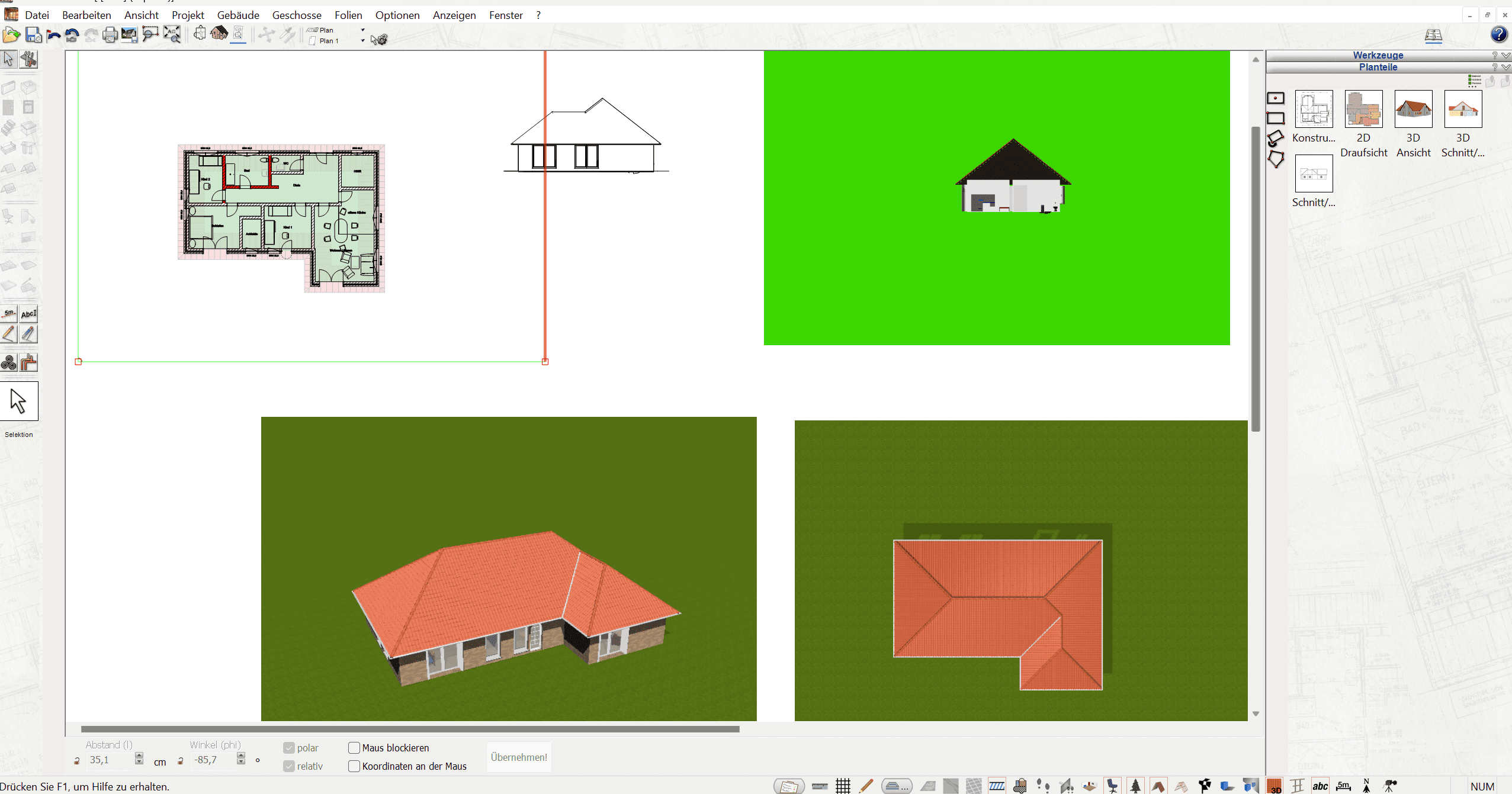 Bauplan mit dem Plan7Architekt zeichnen