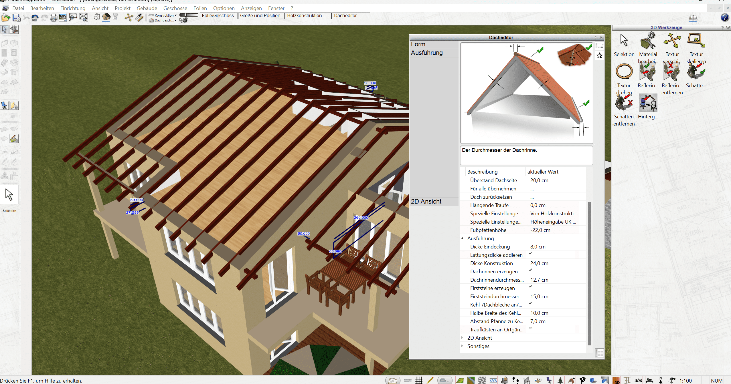 Das Dach planen mit dem HausDesigner3D